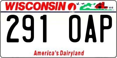 WI license plate 291OAP