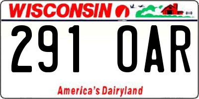 WI license plate 291OAR