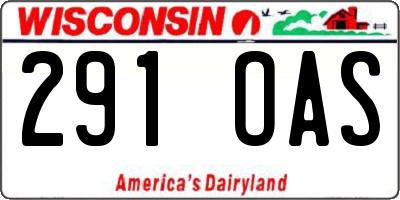 WI license plate 291OAS
