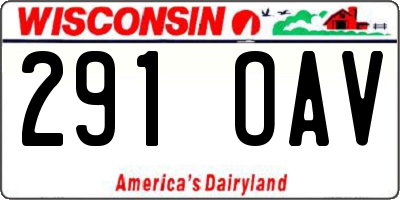 WI license plate 291OAV