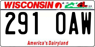 WI license plate 291OAW