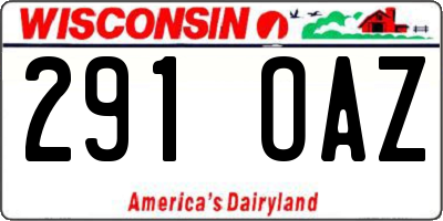 WI license plate 291OAZ