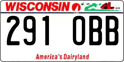 WI license plate 291OBB