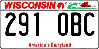 WI license plate 291OBC