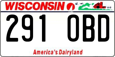 WI license plate 291OBD