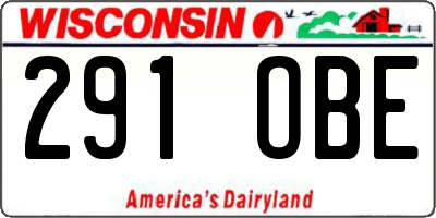 WI license plate 291OBE
