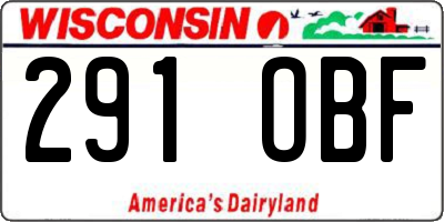 WI license plate 291OBF