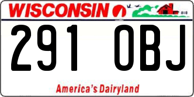 WI license plate 291OBJ