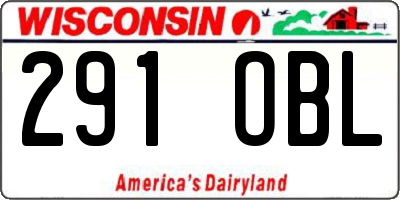 WI license plate 291OBL