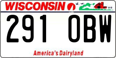 WI license plate 291OBW