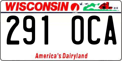 WI license plate 291OCA