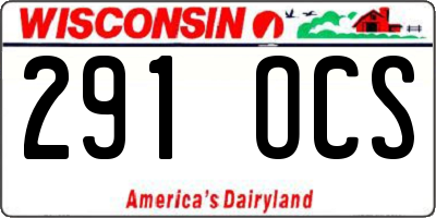 WI license plate 291OCS