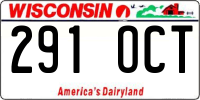 WI license plate 291OCT