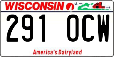 WI license plate 291OCW