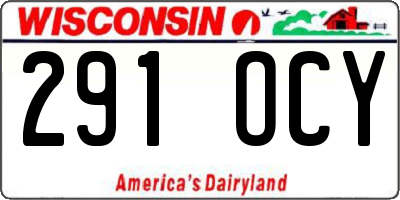 WI license plate 291OCY