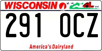 WI license plate 291OCZ