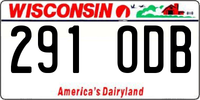 WI license plate 291ODB