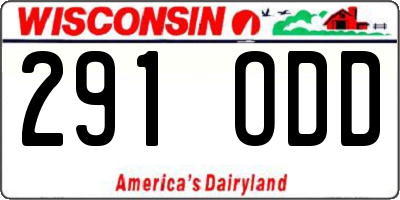 WI license plate 291ODD