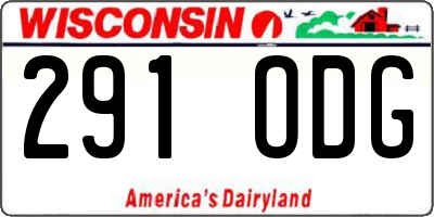 WI license plate 291ODG