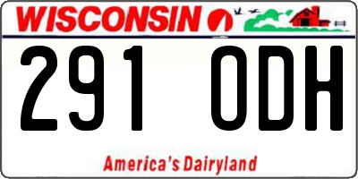 WI license plate 291ODH