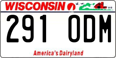 WI license plate 291ODM