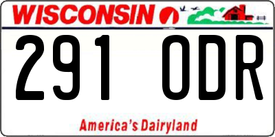 WI license plate 291ODR