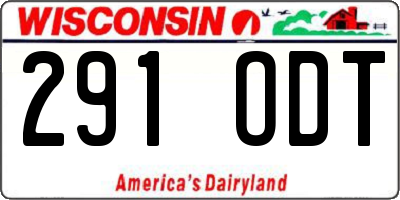 WI license plate 291ODT