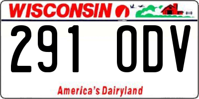 WI license plate 291ODV