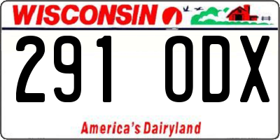WI license plate 291ODX