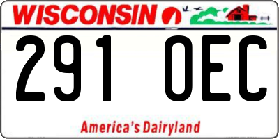 WI license plate 291OEC