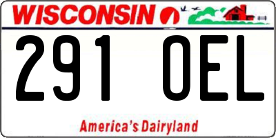 WI license plate 291OEL