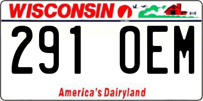 WI license plate 291OEM