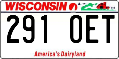 WI license plate 291OET