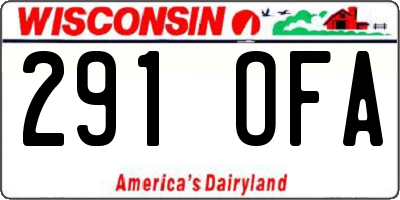 WI license plate 291OFA