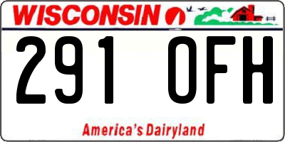 WI license plate 291OFH