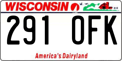 WI license plate 291OFK