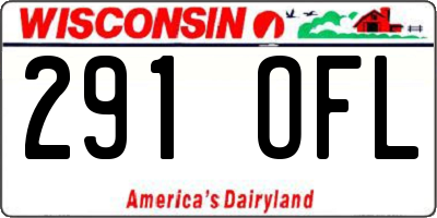 WI license plate 291OFL