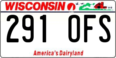 WI license plate 291OFS
