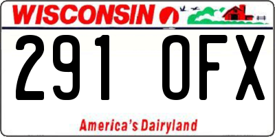WI license plate 291OFX