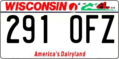 WI license plate 291OFZ