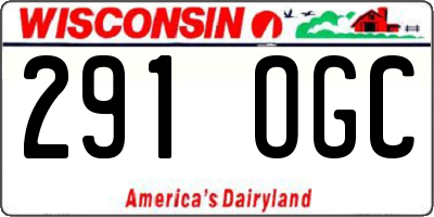 WI license plate 291OGC