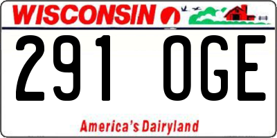WI license plate 291OGE