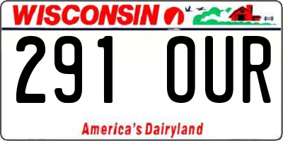 WI license plate 291OUR