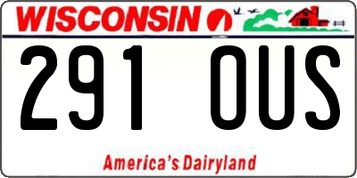 WI license plate 291OUS