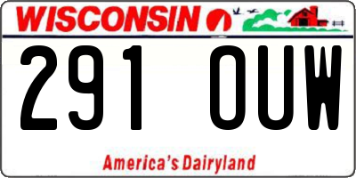 WI license plate 291OUW