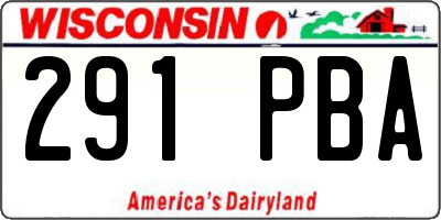 WI license plate 291PBA