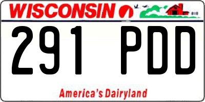 WI license plate 291PDD