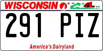 WI license plate 291PIZ