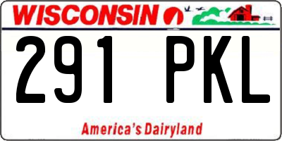WI license plate 291PKL
