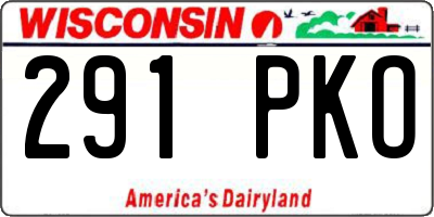 WI license plate 291PKO